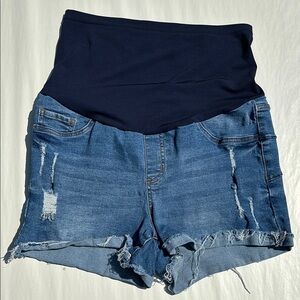 S.O.N.G Size L - Denim Blue Maternity Shorts